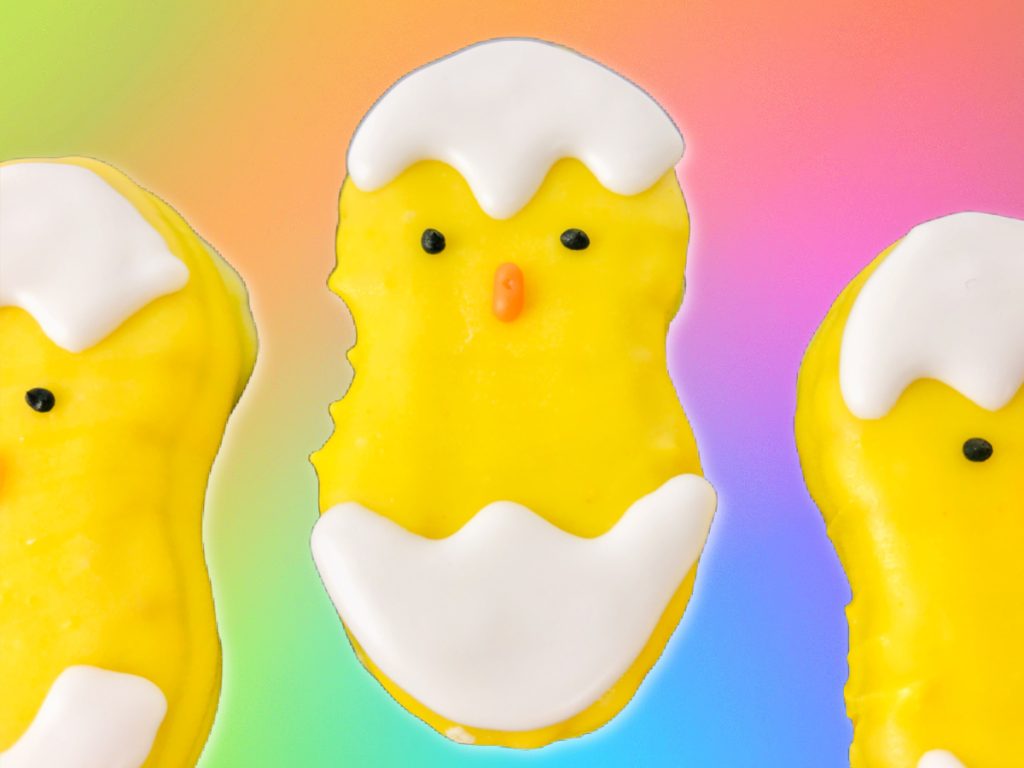 Candy Coated Hatching Chick Cookies